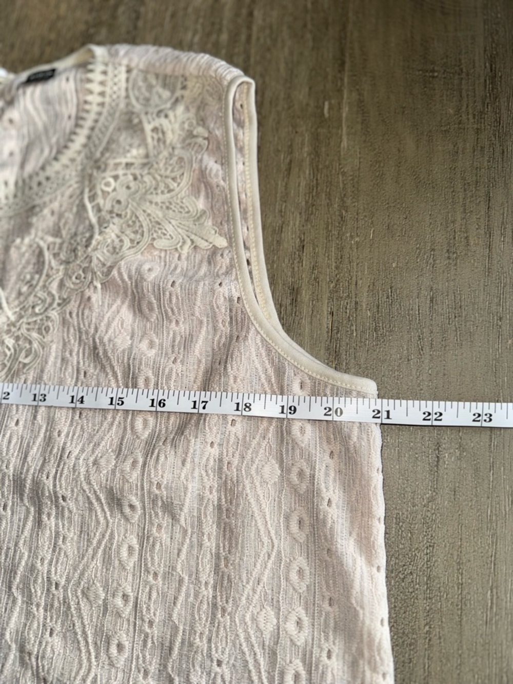 ☀️SHEIN Lace Detail Sleeveless Blouse - Cream - Picture 8 of 9